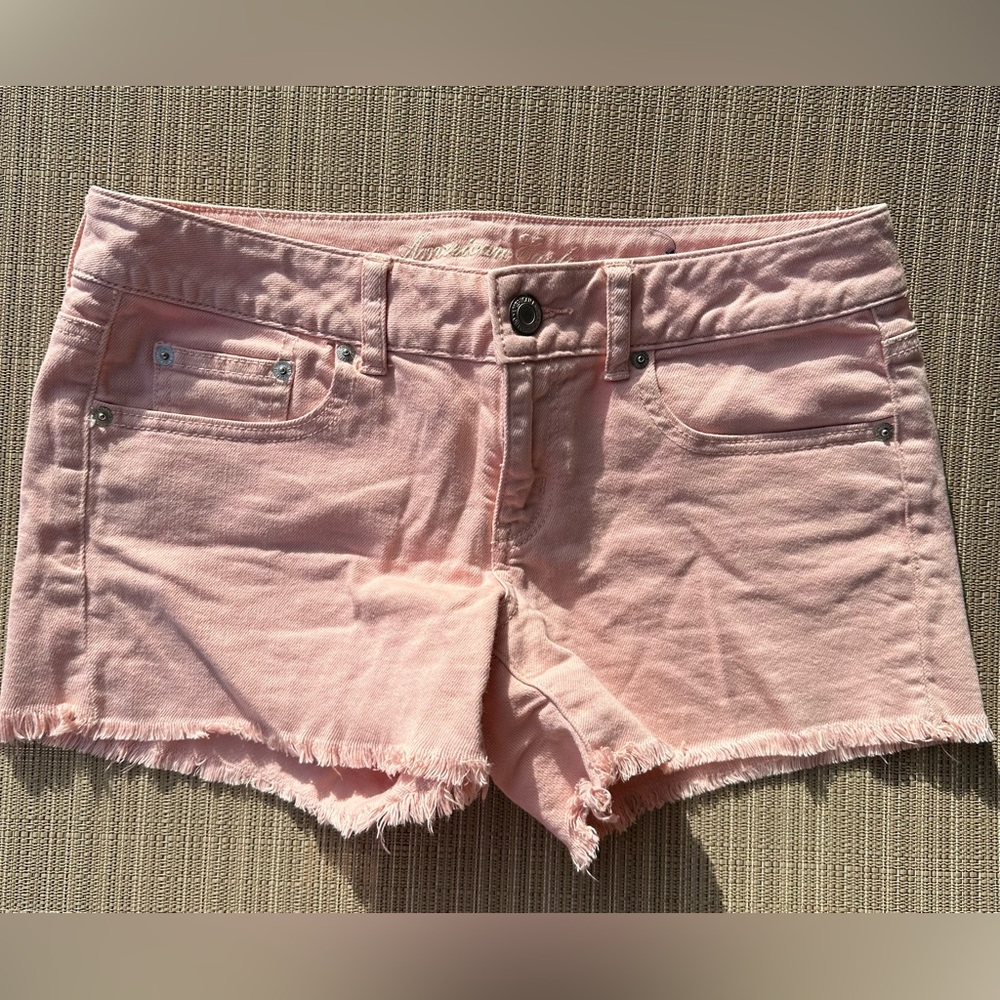 American Eagle Outfitter Shorts Women Stretch Pink Jean Denim Pockets sz 8